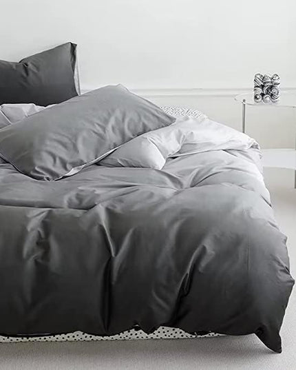 Houseri Dark Grey Comforter Set California King Gradient Light Gray Bedding Sets Cal Size Silver Charcoal Men Women Comforters 2-grey Gradient