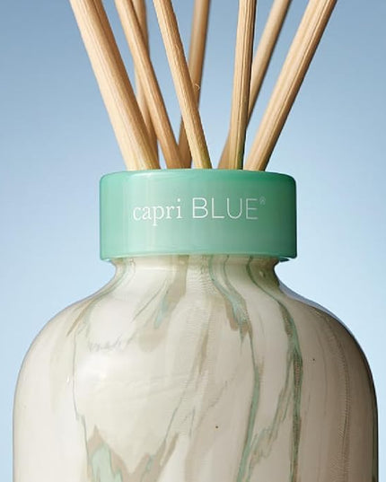 Capri Blue Modern Marble Reed Diffuser Set - Includes Reed Diffuser Sticks, Scented Oil & Glass Bottle - Luxury Scents for Bedroom Decor & Bathroom Air Freshener - Coconut Santal (5.7 fl oz)