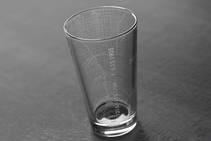 Well Told Engraved Las Vegas Nevada Map Pint Glass, Etched Beer Gift (16 oz, Clear) City Map Pint, Custom City Glassware, Gifts For Beer Lovers