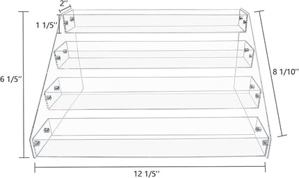 PMMASTO Tiered Spice Rack, Seasoning Organizer, Clear Acrylic Vertical Shelves Can Organizer for Countertop, Cabinet, Pantry, Kitchen Organization and Storage - 4 Tier