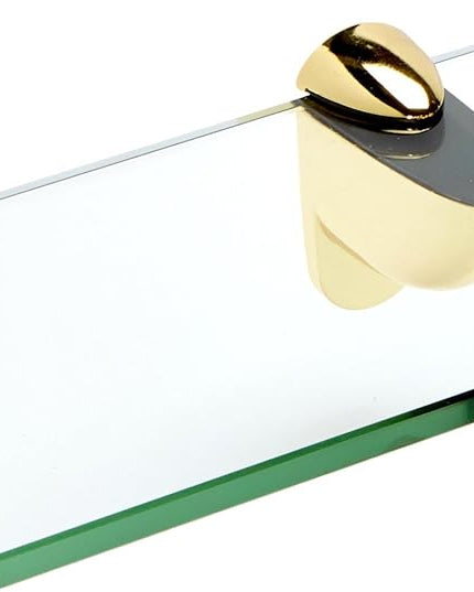 Spancraft Glass H-4.75x27-Brass Heron Glass Shelf, Brass, 4.75" x 27"