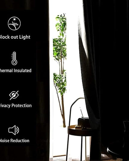 JIUZHEN Silver Grey Blackout Curtains with Tiebacks Thermal Insulated, Light Blocking and Noise Reducing Grommet Curtains for and Living Room, Set of 2 Window Curtain Panels, 70 x 96 Inch Length