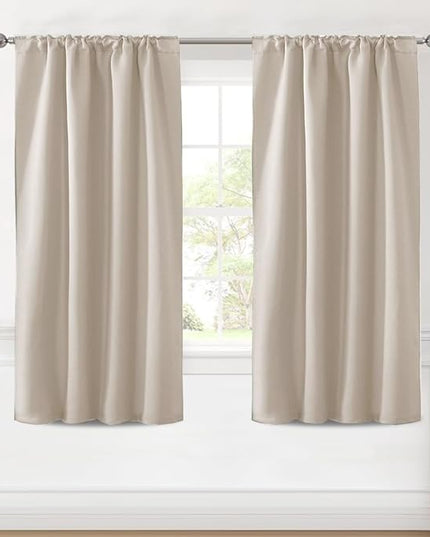 H.VERSAILTEX Blackout Curtains Thermal Insulated Window Treatment Panels Room Darkening Blackout Drapes for Living Room Back Tab/Rod Pocket Bedroom Draperies (2 Panels, Fog, 42 x 63 Inch)