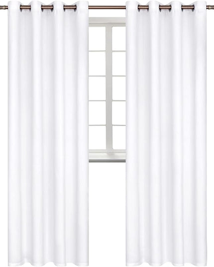 BGment Blackout Curtains - Grommet Thermal Insulated Room Darkening Bedroom and Living Room Curtains, Set of 2 Panels (52 x 120 Inch, Pure White)
