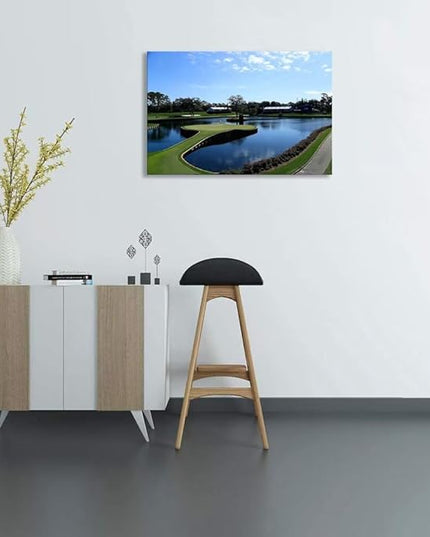 TPC Sawgrass Golf Course Wall Art for Living Room Bedroom Office Wall Decor - USA Golf Course Picture Poster Framed Artwork Canvas Prints Golf Art Ready to Hang(24''H x 36''W)