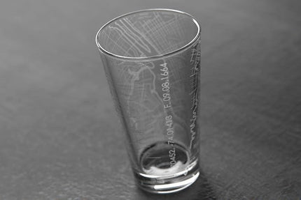 Well Told 16 oz Clear Glass New York City Map Pint Glass, Engraved Beer Glass, Gift