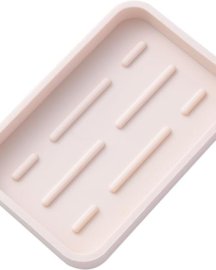Silicone Kitchen Sink Organizer Tray for Multiple Usage,Easy Clean Sponges Holder for Kitchen Bathroom Counter or Sink,Dish Soap Dispenser,Scrubber,Bottle,Cup Tapioca 4.9”x 3.2”