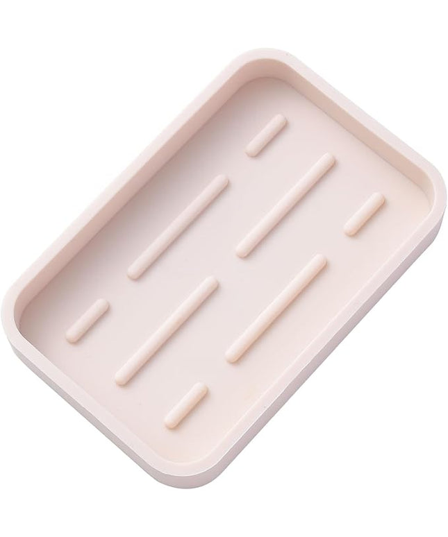 Silicone Kitchen Sink Organizer Tray for Multiple Usage,Easy Clean Sponges Holder for Kitchen Bathroom Counter or Sink,Dish Soap Dispenser,Scrubber,Bottle,Cup Tapioca 4.9”x 3.2”