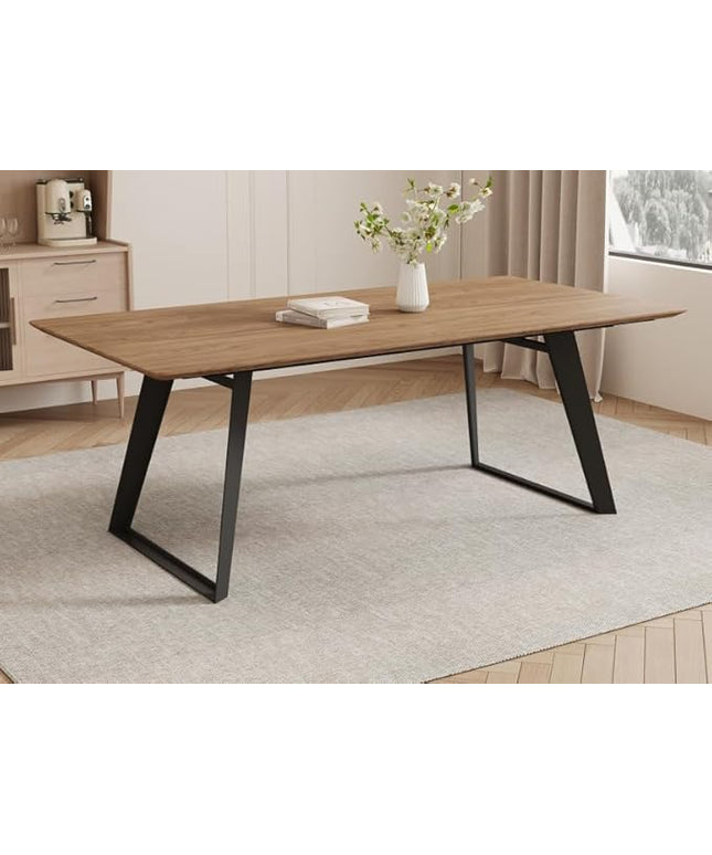 ZckyCine 51"-67" Expandable Mid-Century Modern Dining Table Wood Extendable Table for 4-6 People Space Saving Kitchen & Small Apartment Furniture Only Table (Walnut)