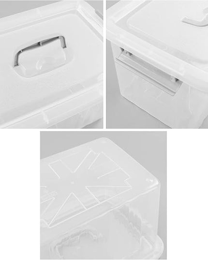 10 L Clear Plastic Storage Box, 6-Pack Storage Latch Box