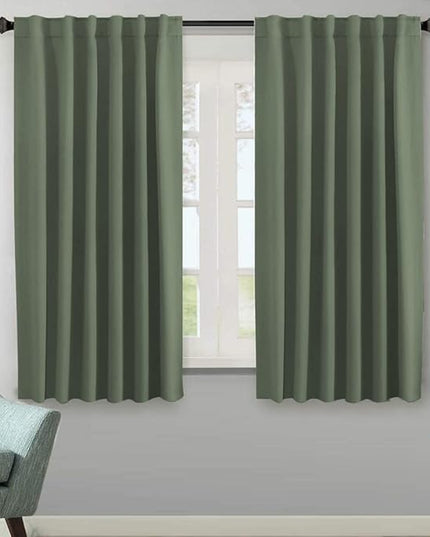 H.VERSAILTEX Blackout Curtains Thermal Insulated Window Treatment Panels Room Darkening Blackout Drapes for Living Room Back Tab/Rod Pocket Bedroom Draperies (2 Panels, Bronze Green, 52 x 63 Inch)