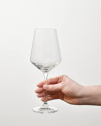 Krosno Large White Wine Glass | Set of 4 | 13.2 oz | Avant-garde Collection | Perfect for Home, Restaurants and Parties | Dishwasher Safe | Lead-Free Crystal Glass