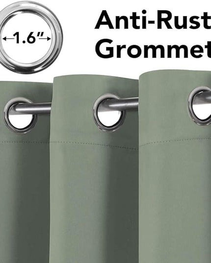 H.VERSAILTEX Ultra Soft Microfiber Thermal Insulated Antique Copper Grommet Blackout Curtains/Window Treatment Draperies 52 by 72 - Inch for Living Room/Bedroom, Set of 2 - Cyan