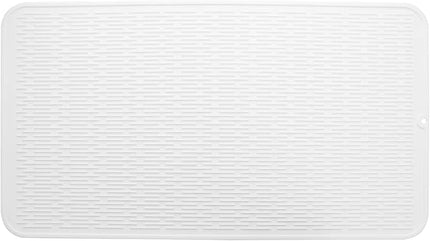 Silicone Dish Drying Mat for Multiple Usage,Easy clean,Eco-friendly,Heat-resistant Silicone Mat for Kitchen Counter or Sink,Refrigerator or Drawer Liner White 4XL 32 inches x 18 inches