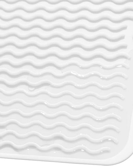Silicone Dish Drying Mat for Multiple Usage,Easy clean,Eco-friendly,Heat-resistant Silicone Mat for Kitchen Counter or Sink,Refrigerator or Drawer liner White M 12 inches x 12 inches