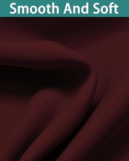 Yakamok 100% Blackout Lined Panels, Room Darkening Thermal Insulated Blackout Curtains for Bedroom, Heat Blocking Drapes for Living Room(62Wx84L, Burgundy Red, 2 Panels)