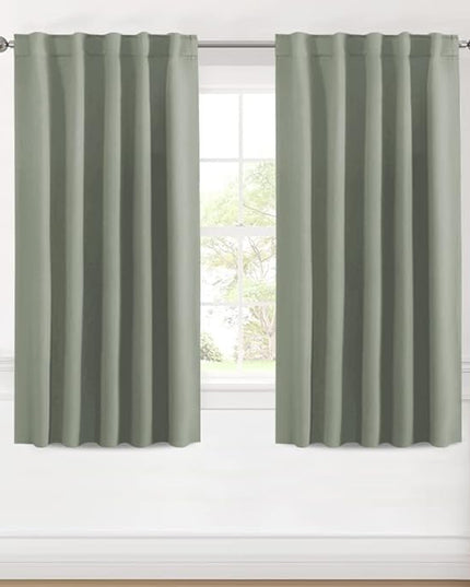 H.VERSAILTEX Blackout Curtains Thermal Insulated Window Treatment Panels Room Darkening Blackout Drapes for Living Room Back Tab/Rod Pocket Bedroom Draperies (2 Panels, Light Sage, 42 x 54 Inch)