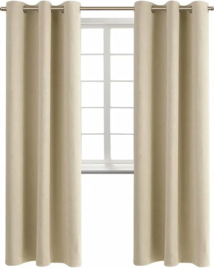BGment Room Darkening Curtains 84 Inches Long - Grommet Thermal Insulated Drapes Window Treatment Curtains for Bedroom, 2 Panels, 42 x 84 Inch, Beige
