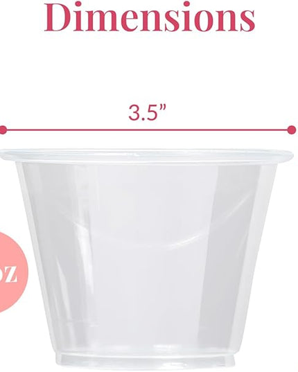 Prestee 200-Pack - 9oz Clear Plastic Cups - Durable Disposable Plastic Wine Glasses for Party, Weddings, and Catering - Small Drinking Glasses for Cocktails and Beverages - Heavy-Duty Fruit Punch Cups