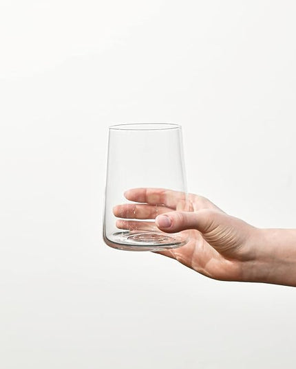 Krosno Water Glasses, 16.5 oz, Set of 12, Infinity Collection, Lead-Free Premium Crystalline Glassware, Everyday Drinking Glasses, Dishwasher Safe, Made in Europe