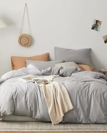 Luxlovery Silver Grey Comforter Set King Grey Bedding Comforter Set King Size Light Gray Bedding Set Soft Light Grey Blanket Quilts for Women Men Adults