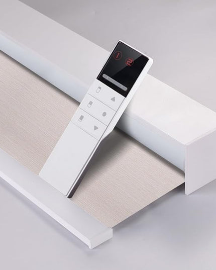 ZSHINE Motorized Blackout Roller Blinds Customize Width Remote Control Wireless and Rechargeable Roller Shades for, Home, Office, Hotel,Restaurant and Cinema(82067A)