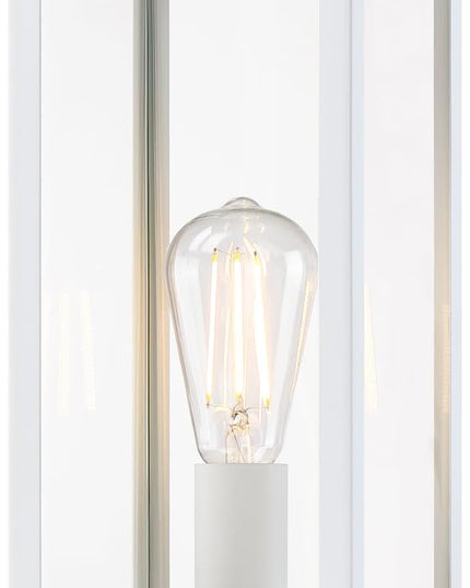 GRUENLICH Outdoor Lamp Post Light Fixtures, Exterior Pole Lantern with Tempered Glass, 20.5 Inch Fence Post Lighting for Garden Yard Pathway, White, 1 Pack