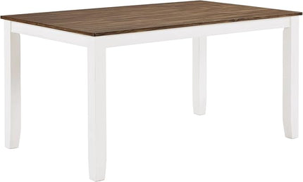 Lexicon Dining Table Set for 6 with Chairs, Wood 7 Piece Farmhouse Dining Room Table and Chairs Set of 6, Cross Back, Easy Assembly Seater for Indoor Home, Dinner, Kitchen, Cherry/White