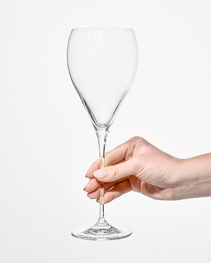 Krosno Red Wine Glasses, Set of 4, 16.2 oz, Perla Collection, Elegant Rounded Shape, Durable Crystalline Glass, Unique Design, Dishwasher Safe, Made in Europe