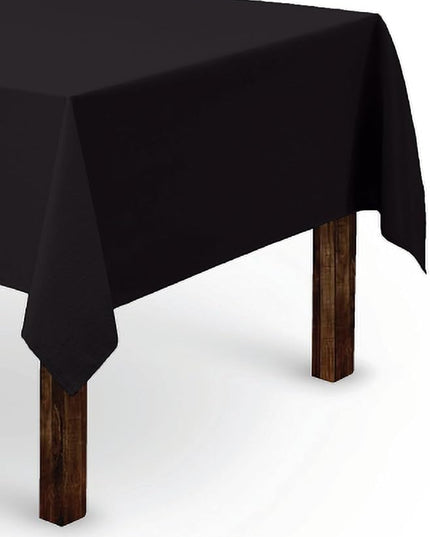 Gee Di Moda Rectangle Tablecloth - 60 x 84 Inch Black Table Cloth for 5 Foot Rectangle Tables - Heavy Duty Washable Fabric - for Holiday Party, Dinner, Weddings, Baby Shower & Events