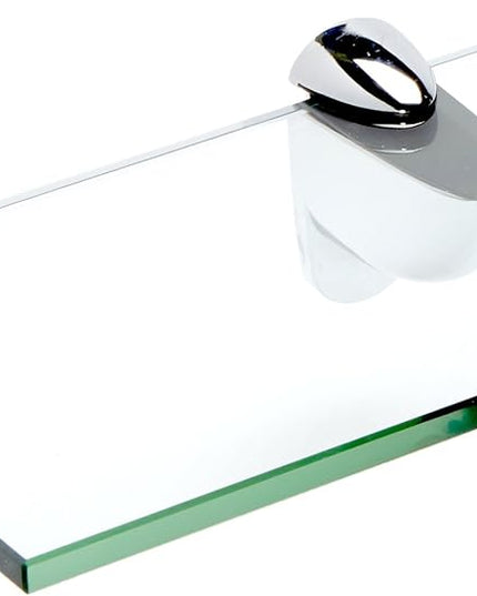 Spancraft Glass H-4.75x33-Chrome Heron Glass Shelf, Chrome, 4.75" x 33"