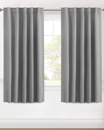 H.VERSAILTEX Blackout Curtains Thermal Insulated Window Treatment Panels Room Darkening Blackout Drapes for Living Room Back Tab/Rod Pocket Bedroom Draperies (2 Panels, Grey, 42 x 63 Inch)