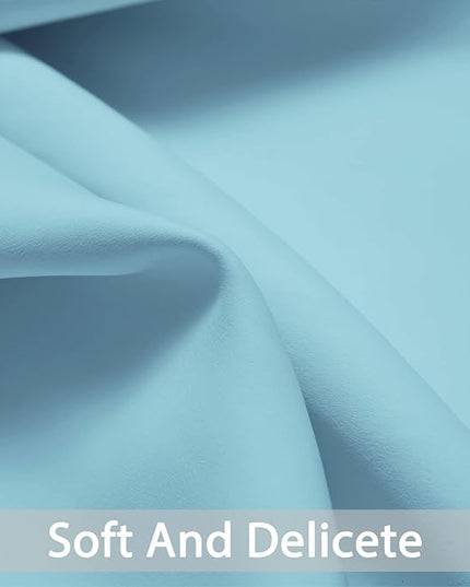 Yakamok Blackout Window Valances for Kitchen Thermal Insulated Blackout Grommet Top Curtain for Bedroom,Sky Blue, 52x36 Inch, 2 Panels