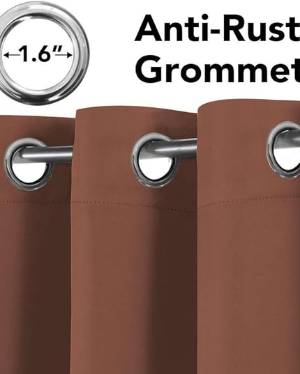 H.VERSAILTEX Room Darkening Curtains for Living Room Light Reducing Thermal Insulated Window Treatment Panels/Drapes Grommet Top 2 Panels (Washed Spice - 52 x 96 Inches)