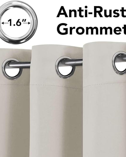 H.VERSAILTEX Blackout Curtains for Bedroom Thermal Insulated Room Darkening Living Room Curtains 54 Inch Long Grommet Privacy Protection Window Curtain Panels/Drapes for Nursery, 2 Panels, Ivory/Cream