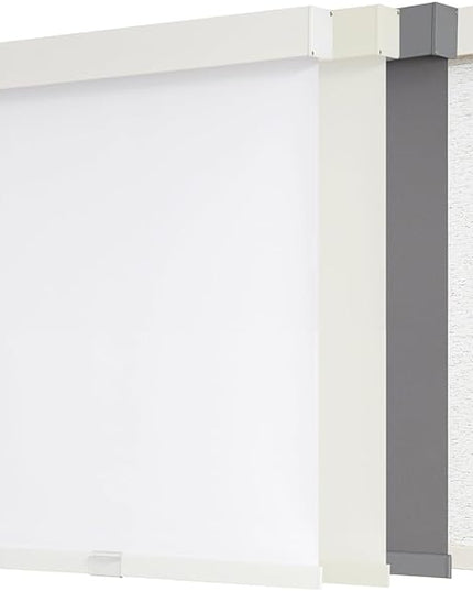 AOSKY Blackout Roller Shades Cordless Blinds for Windows, Free-Stop Shades with Valance, Thermal Insulated Fabric, UV Protection, Natural Woven Blinds for Home and Office (61" W x 72" H, White)