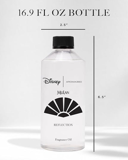Aroma360 | Disney Reflection Fragrance Oil Blend | Disney Princess Mulan | Luxury Essential Diffuser Oil | Aromatherapy Scent Diffuser Oil | Bergamot, Nutmeg and Jasmine 16.9 fl oz 500mL