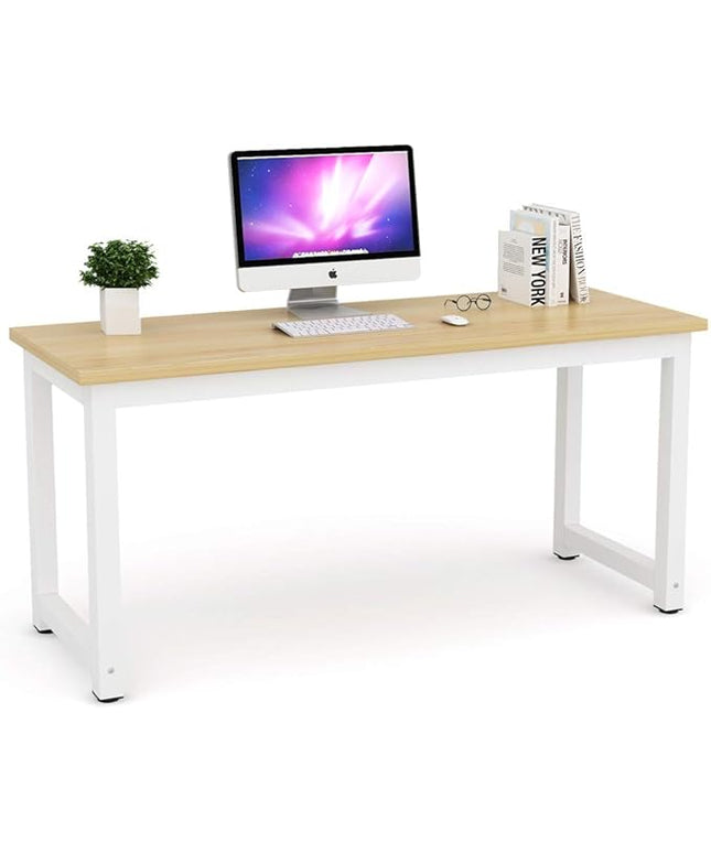 Tribesigns Computer Desk, 63 inch Large Office Desk Computer Table Study Writing Desk Workstation for Home Office, Walnut