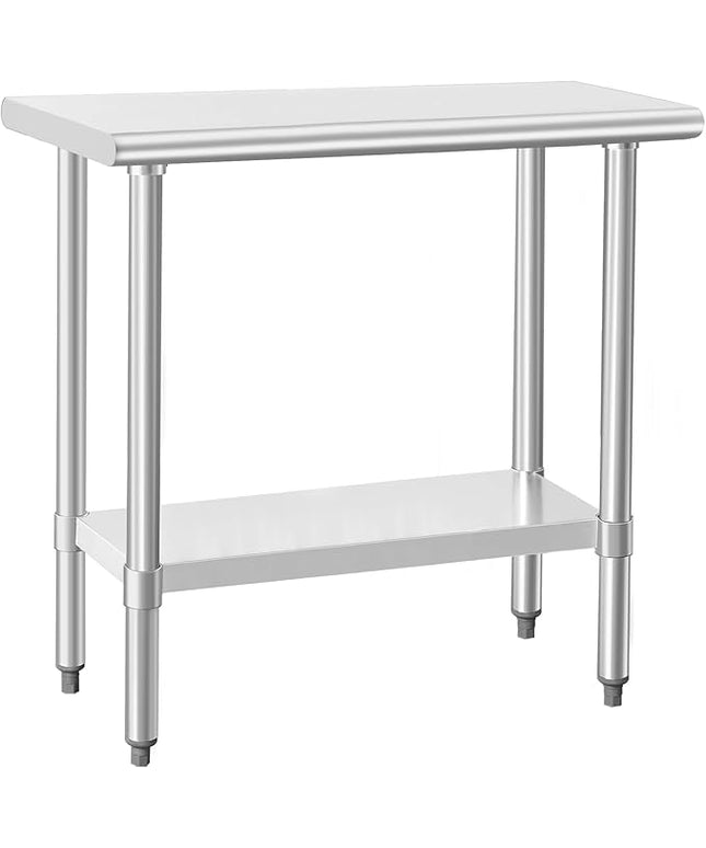 HARDURA Stainless Steel Work Table Commercial 18×36 Inches Kitchen Prep Table and Heavy Duty Commercial Workbench NSF 430 with Undershelf and Galvanized Legs