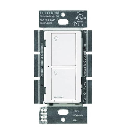 Lutron Caseta Original Smart Light Switch (Lutron Smart Hub Required), for Home, LED Lights, and Fans, 6 Amp, Single-Pole/3-Way, Neutral Required, PD-6ANS-WH, White, 4-Pack