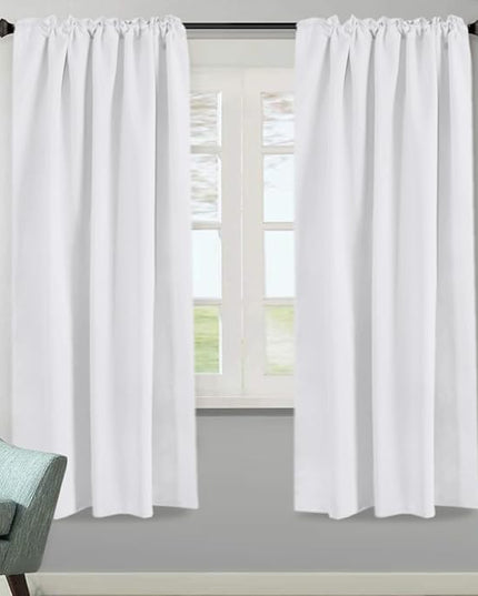 H.VERSAILTEX White Curtains Thermal Insulated Window Treatment Panels Room Darkening Privacy Assured Drapes for Living Room Back Tab/Rod Pocket Bedroom Draperies, 52 x 72 Inch, 2 Panels