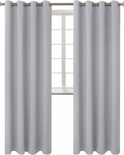 BGment Room Darkening Curtains 95 Inches Long - Grommet Thermal Insulated Drapes Window Treatment Curtains for Bedroom, 2 Panels, 52 x 95 Inch, Light Grey