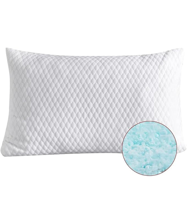 NTCOCO Shredded Memory Foam Bed Pillows for Sleeping King Size of 1, with Washable Removable Hypoallergenic Sleep Pillow for Back and Side Sleeper