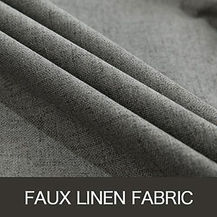 MIULEE Linen Texture Curtains for Bedroom Solid 100% Blackout Thermal Insulated Dark Grey Curtains Grommet Room Darkening Drapes Luxury Decor for Living Room Nursery 52x45 Inch (2 Panels)