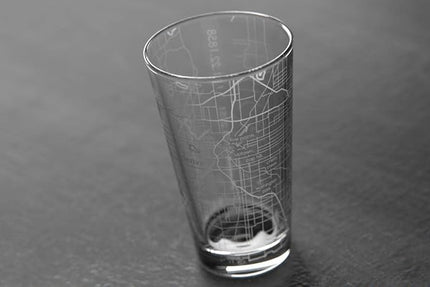Well Told Engraved Denver Colorado Map Pint Glass, Etched Beer Gift (16 oz, Clear) City Map Pint, Custom City Glassware, Gifts For Beer Lovers
