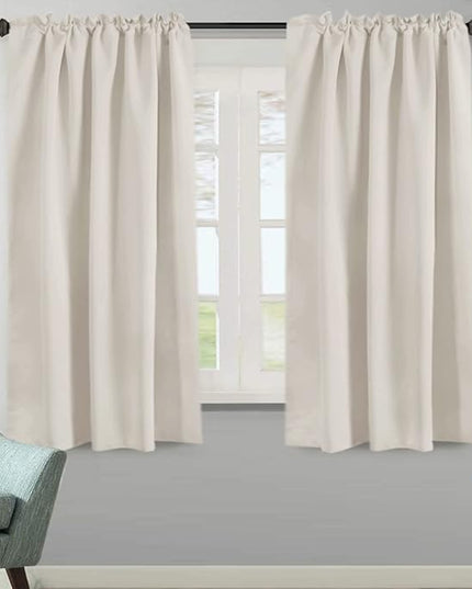 H.VERSAILTEX Light Reducing Curtains Thermal Insulated Window Treatment Panels Room Darkening Privacy Assured Drapes for Living Room Back Tab/Rod Pocket Bedroom Drapes 2 Panels, Ivory - 52 x 63 Inch