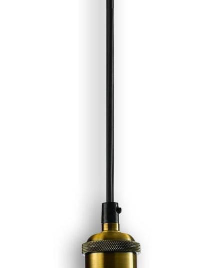 Modern Glass Pendant Light, 5.5"x6.3" Amber Ribbed Globe Light Fixture with Gold Cap, 15"-72" Adjustable Cord, E26 Socket for Dining or Lounge Areas – Sunrise Glow Trumpet