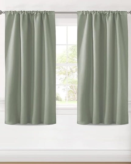 H.VERSAILTEX Blackout Curtains Thermal Insulated Window Treatment Panels Room Darkening Blackout Drapes for Living Room Back Tab/Rod Pocket Bedroom Draperies (2 Panels, Light Sage, 42 x 54 Inch)