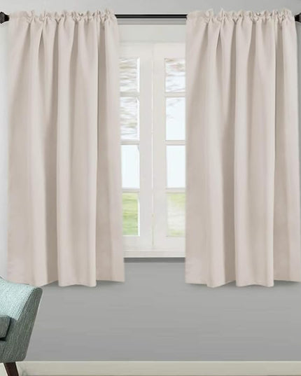 H.VERSAILTEX Blackout Curtains Thermal Insulated Window Treatment Panels Room Darkening Blackout Drapes for Living Room Back Tab/Rod Pocket Bedroom Draperies (2 Panels, Natural, 52 x 63 Inch)