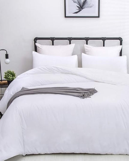 CLOTHKNOW White Twin/Twin XL Comforter Set 3Pcs White Bedding Comforter Sets Soft All Season Bed Comforter with 2 x Pillow Cases